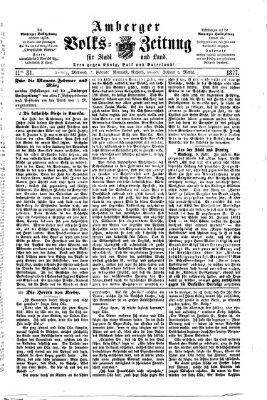 Amberger Volks-Zeitung für Stadt und Land Mittwoch 7. Februar 1877