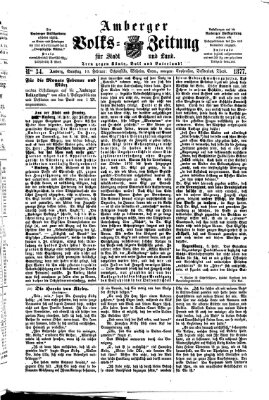 Amberger Volks-Zeitung für Stadt und Land Samstag 10. Februar 1877