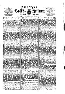 Amberger Volks-Zeitung für Stadt und Land Dienstag 13. Februar 1877