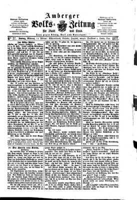 Amberger Volks-Zeitung für Stadt und Land Mittwoch 14. Februar 1877