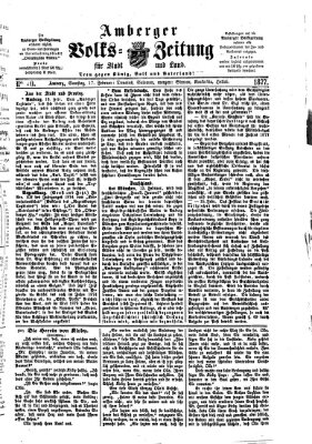 Amberger Volks-Zeitung für Stadt und Land Samstag 17. Februar 1877