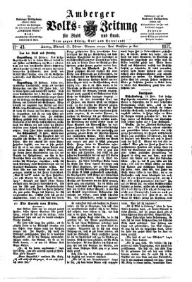 Amberger Volks-Zeitung für Stadt und Land Mittwoch 21. Februar 1877