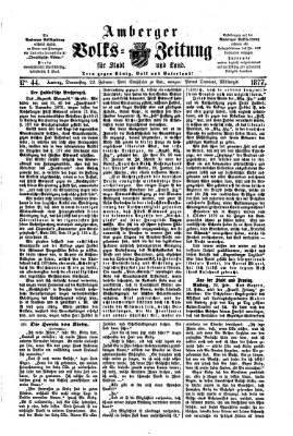 Amberger Volks-Zeitung für Stadt und Land Donnerstag 22. Februar 1877