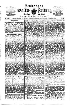 Amberger Volks-Zeitung für Stadt und Land Samstag 24. Februar 1877