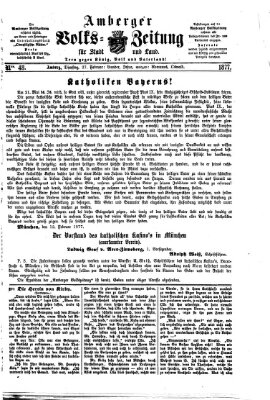 Amberger Volks-Zeitung für Stadt und Land Dienstag 27. Februar 1877