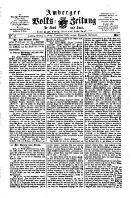 Amberger Volks-Zeitung für Stadt und Land Freitag 2. März 1877