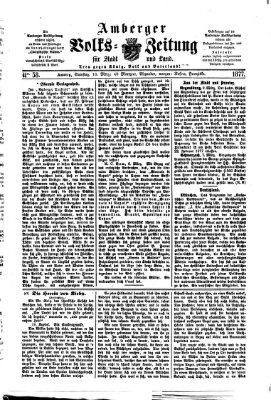 Amberger Volks-Zeitung für Stadt und Land Samstag 10. März 1877