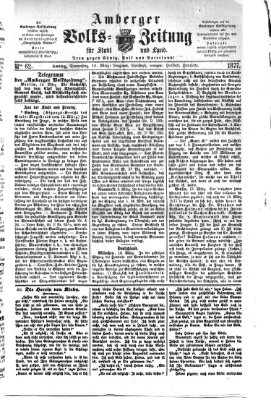 Amberger Volks-Zeitung für Stadt und Land Donnerstag 15. März 1877