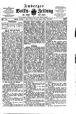 Amberger Volks-Zeitung für Stadt und Land Dienstag 3. April 1877