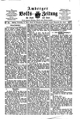 Amberger Volks-Zeitung für Stadt und Land Donnerstag 26. April 1877