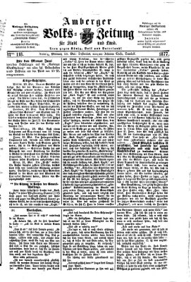 Amberger Volks-Zeitung für Stadt und Land Mittwoch 23. Mai 1877