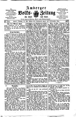 Amberger Volks-Zeitung für Stadt und Land Samstag 26. Mai 1877