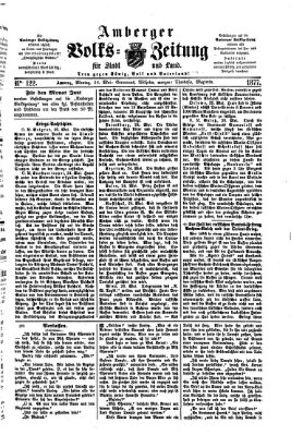 Amberger Volks-Zeitung für Stadt und Land Montag 28. Mai 1877