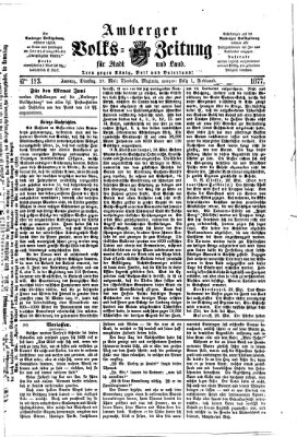 Amberger Volks-Zeitung für Stadt und Land Dienstag 29. Mai 1877
