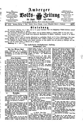 Amberger Volks-Zeitung für Stadt und Land Freitag 1. Juni 1877