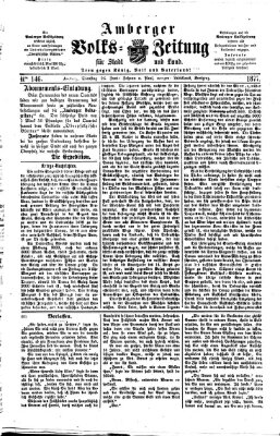 Amberger Volks-Zeitung für Stadt und Land Dienstag 26. Juni 1877