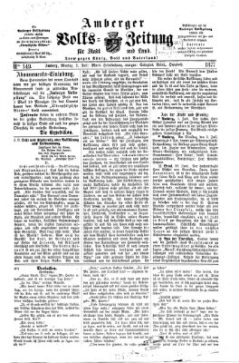 Amberger Volks-Zeitung für Stadt und Land Montag 2. Juli 1877