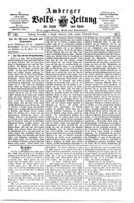 Amberger Volks-Zeitung für Stadt und Land Donnerstag 9. August 1877