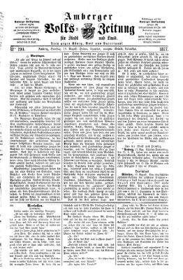 Amberger Volks-Zeitung für Stadt und Land Samstag 18. August 1877