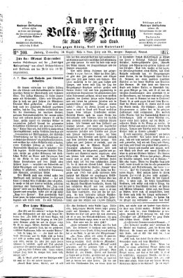 Amberger Volks-Zeitung für Stadt und Land Donnerstag 30. August 1877