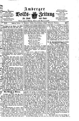 Amberger Volks-Zeitung für Stadt und Land Freitag 14. September 1877