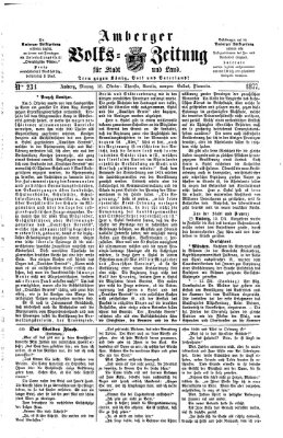 Amberger Volks-Zeitung für Stadt und Land Montag 15. Oktober 1877