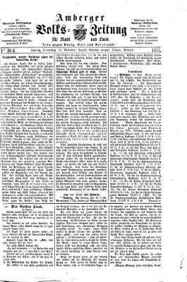 Amberger Volks-Zeitung für Stadt und Land Donnerstag 15. November 1877