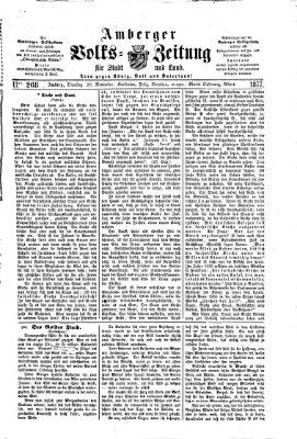 Amberger Volks-Zeitung für Stadt und Land Dienstag 20. November 1877