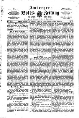 Amberger Volks-Zeitung für Stadt und Land Samstag 24. November 1877