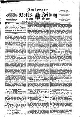 Amberger Volks-Zeitung für Stadt und Land Dienstag 27. November 1877