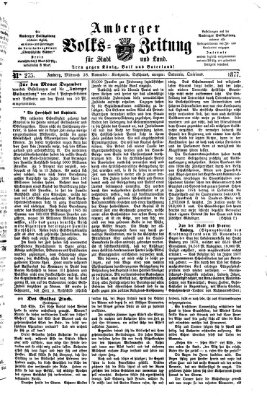 Amberger Volks-Zeitung für Stadt und Land Mittwoch 28. November 1877