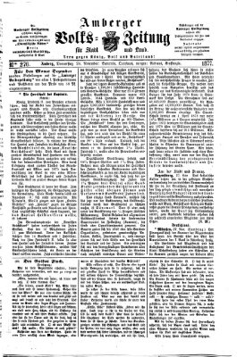 Amberger Volks-Zeitung für Stadt und Land Donnerstag 29. November 1877