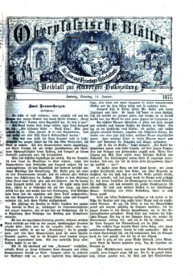 Oberpfälzische Blätter für Sonn- und Feiertags-Unterhaltung (Amberger Volks-Zeitung für Stadt und Land) Sonntag 14. Januar 1877