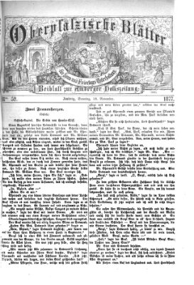 Oberpfälzische Blätter für Sonn- und Feiertags-Unterhaltung (Amberger Volks-Zeitung für Stadt und Land) Sonntag 18. November 1877