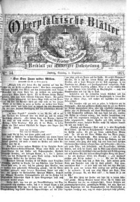 Oberpfälzische Blätter für Sonn- und Feiertags-Unterhaltung (Amberger Volks-Zeitung für Stadt und Land) Sonntag 2. Dezember 1877