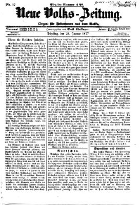 Neue Volks-Zeitung Dienstag 23. Januar 1877