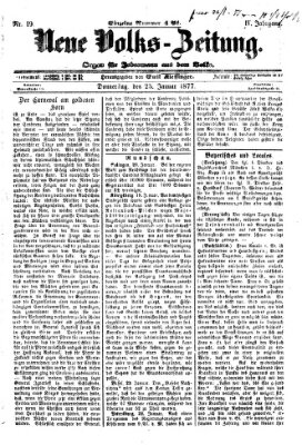 Neue Volks-Zeitung Donnerstag 25. Januar 1877