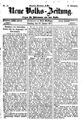 Neue Volks-Zeitung Samstag 27. Januar 1877