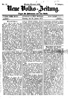 Neue Volks-Zeitung Sonntag 28. Januar 1877