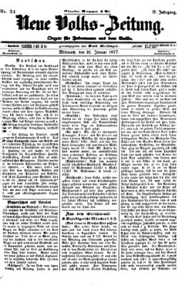 Neue Volks-Zeitung Mittwoch 31. Januar 1877