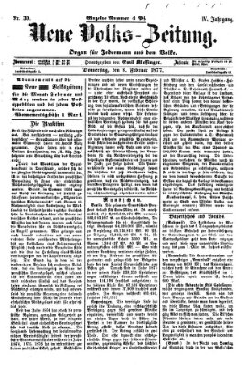 Neue Volks-Zeitung Donnerstag 8. Februar 1877