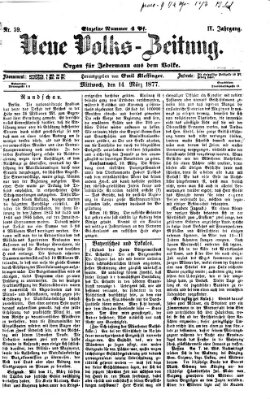 Neue Volks-Zeitung Mittwoch 14. März 1877