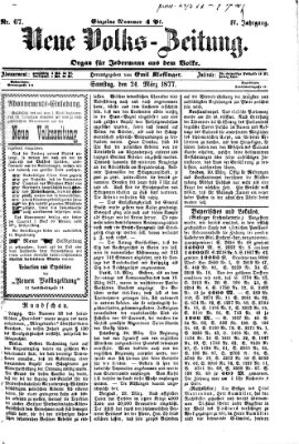 Neue Volks-Zeitung Samstag 24. März 1877