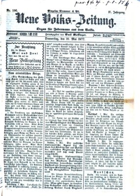 Neue Volks-Zeitung Donnerstag 10. Mai 1877