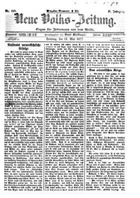 Neue Volks-Zeitung Sonntag 13. Mai 1877