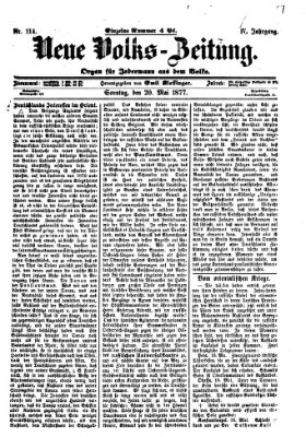 Neue Volks-Zeitung Sonntag 20. Mai 1877