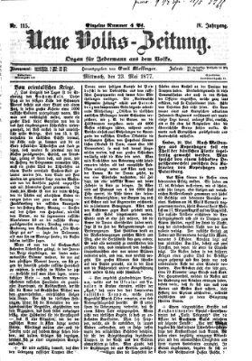 Neue Volks-Zeitung Mittwoch 23. Mai 1877