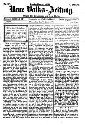 Neue Volks-Zeitung Donnerstag 7. Juni 1877