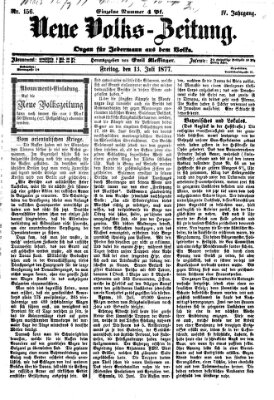 Neue Volks-Zeitung Freitag 13. Juli 1877