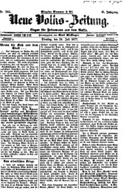 Neue Volks-Zeitung Dienstag 24. Juli 1877